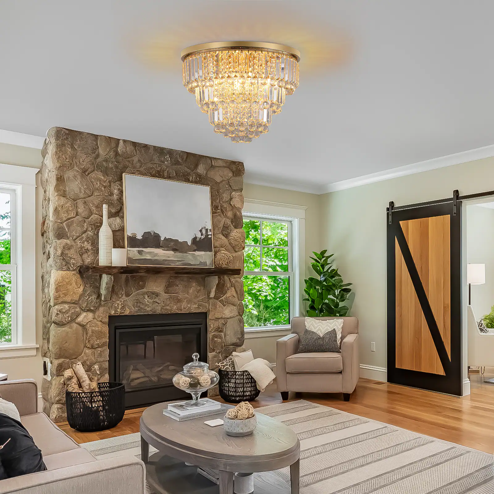 Angle. Tiramisubest - Gold luxury modern style crystal lights,large ceiling chandeliers,dining room,living room,bedroom (No Bulbs) - Gold.