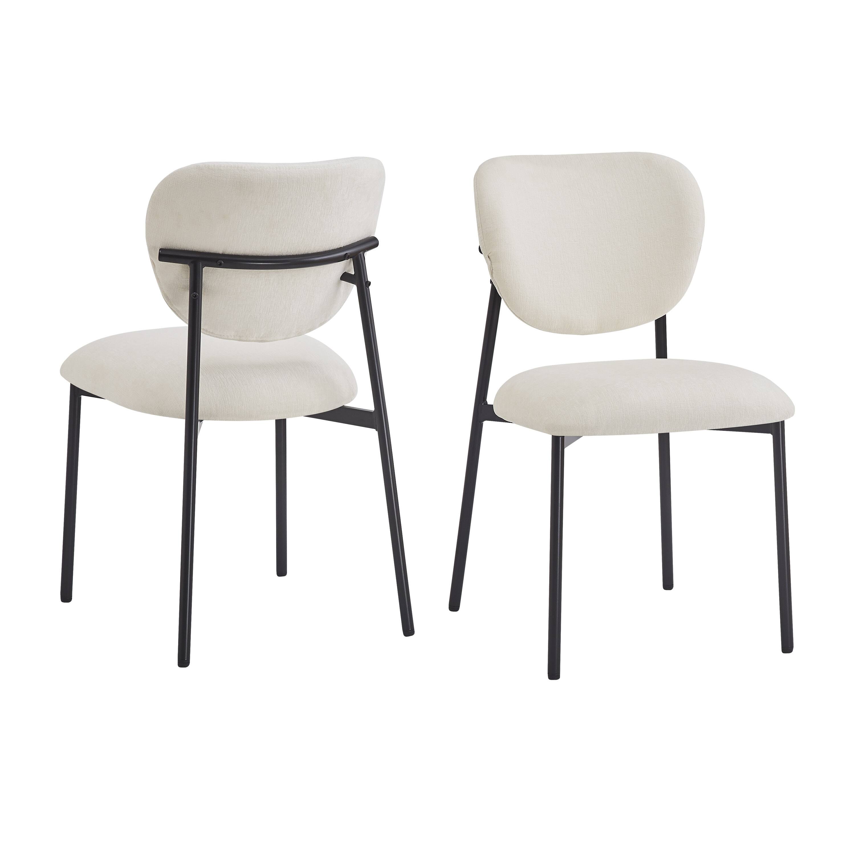 Alt View 2. TinyHomie - Upholstered Dining Chairs With Metal Legs Set of 2 Beige - Beige and Black.