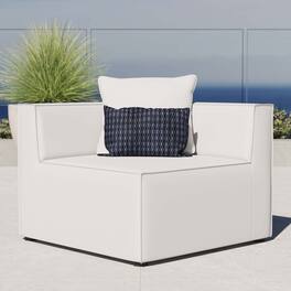 Saybrook Outdoor Patio Upholstered Sectional Sofa Corner Chair by Modway - White