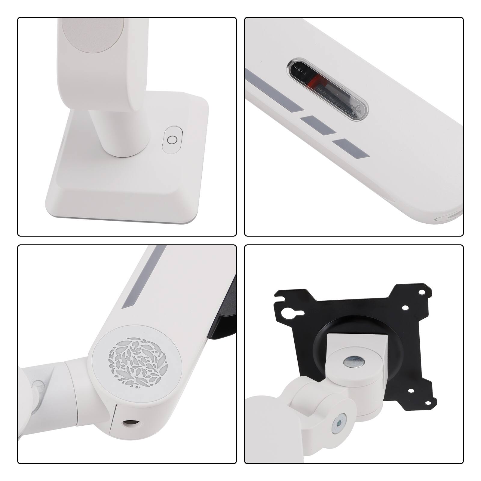 Alt View 10. Topteng - Gaming Monitor Arm for 17"-32" Screens – RGB Lighting, 19.8 lbs Capacity, Full Motion Adjustment, Fit for Gaming Setup - White.