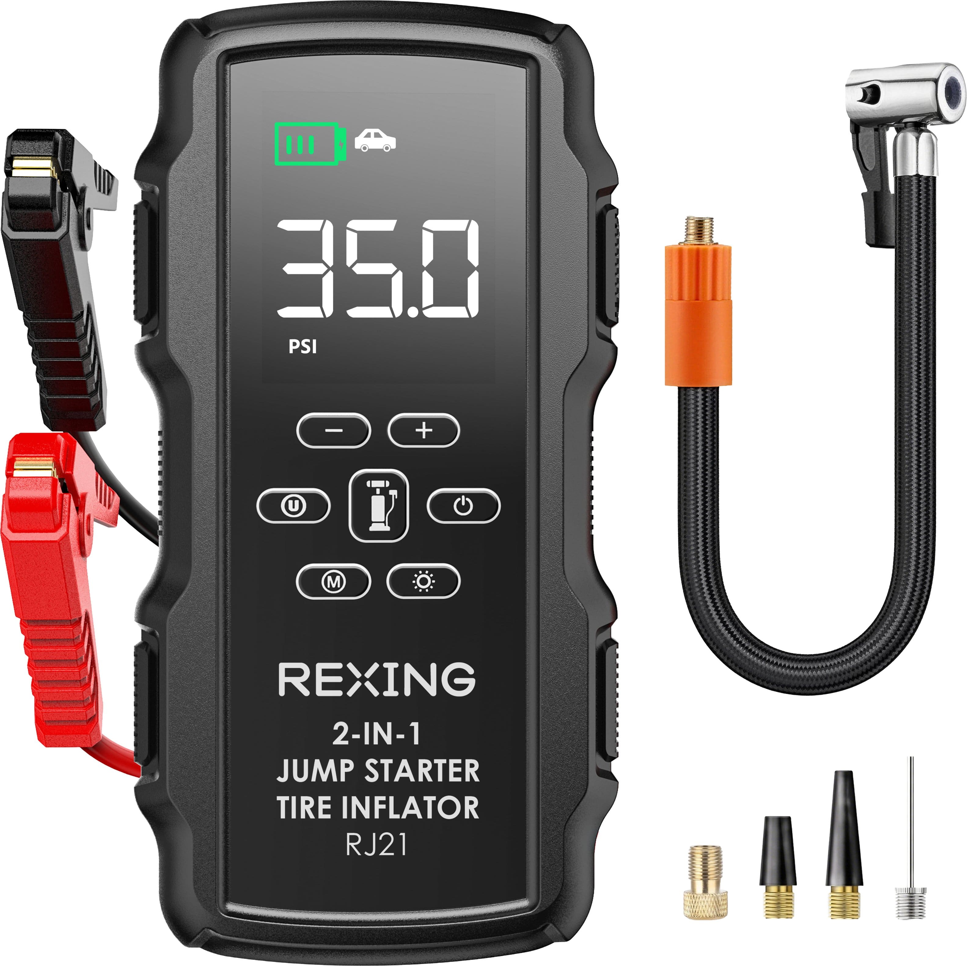 Rexing - 2-in-1 Jump Starter & Tire Inflator, 7200mAh Portable 12V Car Battery Booster with 150 PSI Air Compressor price history on PriceWatchPro