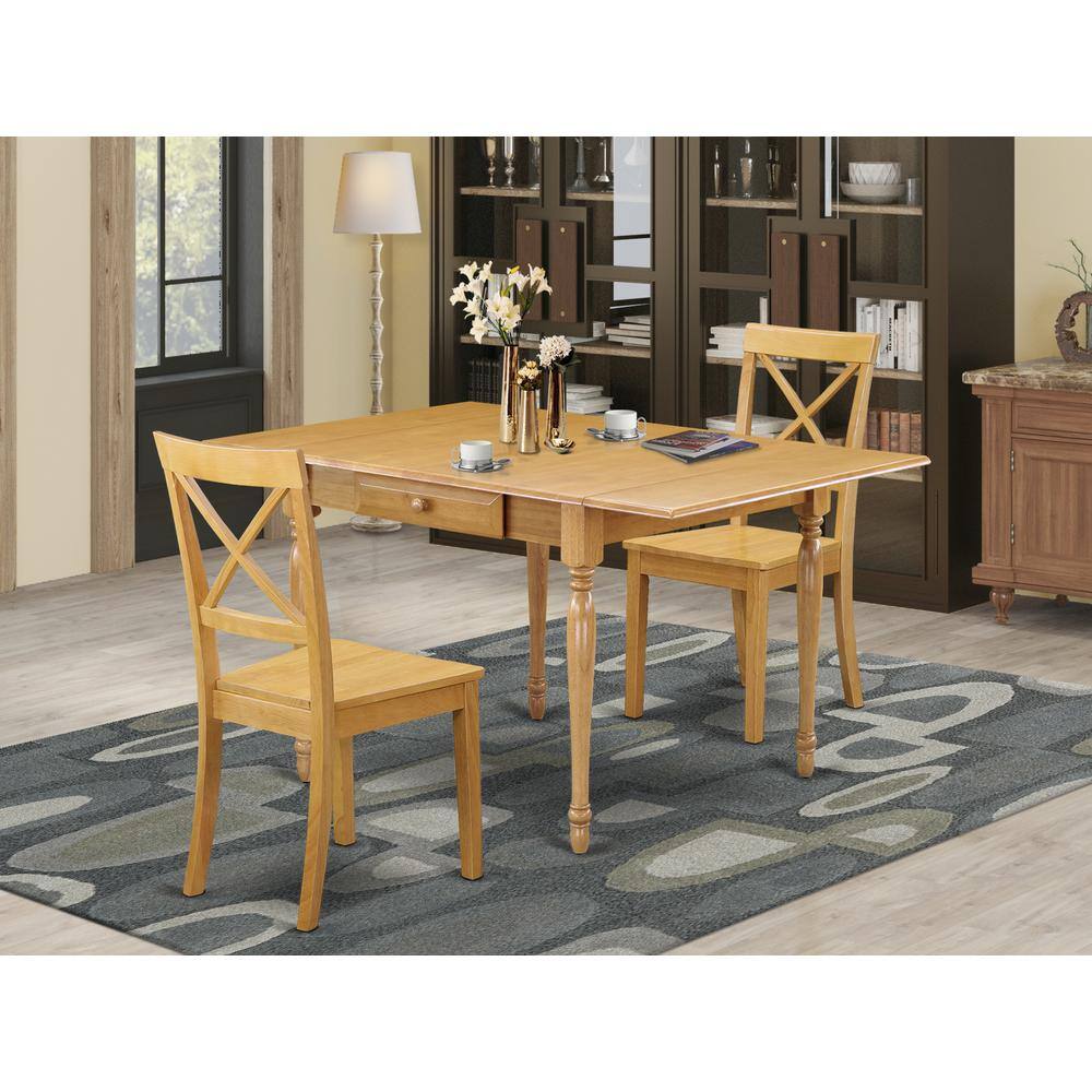 Angle. East West Furniture - Dining Room Set Oak - Brown.