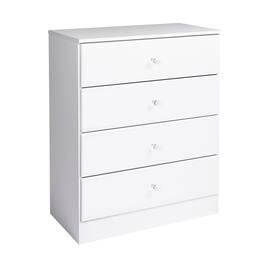 Prepac - Astrid 4-Drawer Dresser, Crystal - White