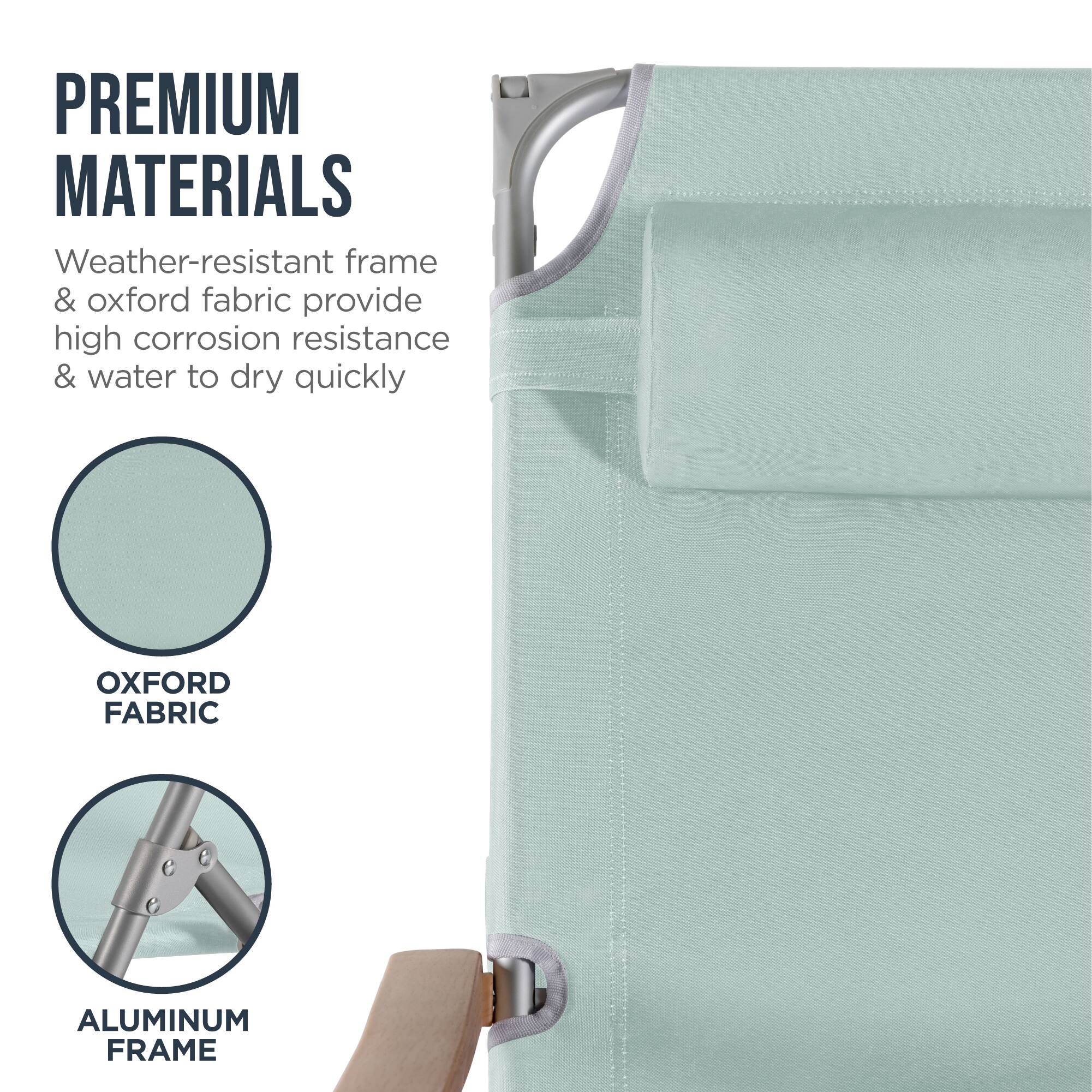 PREMIUM MATERIALS  
Weather-resistant frame & oxford fabric provide high corrosion resistance & water to dry quickly  
OXFORD FABRIC  
ALUMINUM FRAME