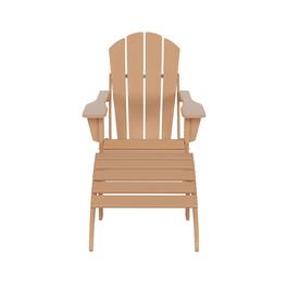 WestinTrends - Malibu 2 piece set classic Adirondack chair with ottoman (1 seater) - Teak
