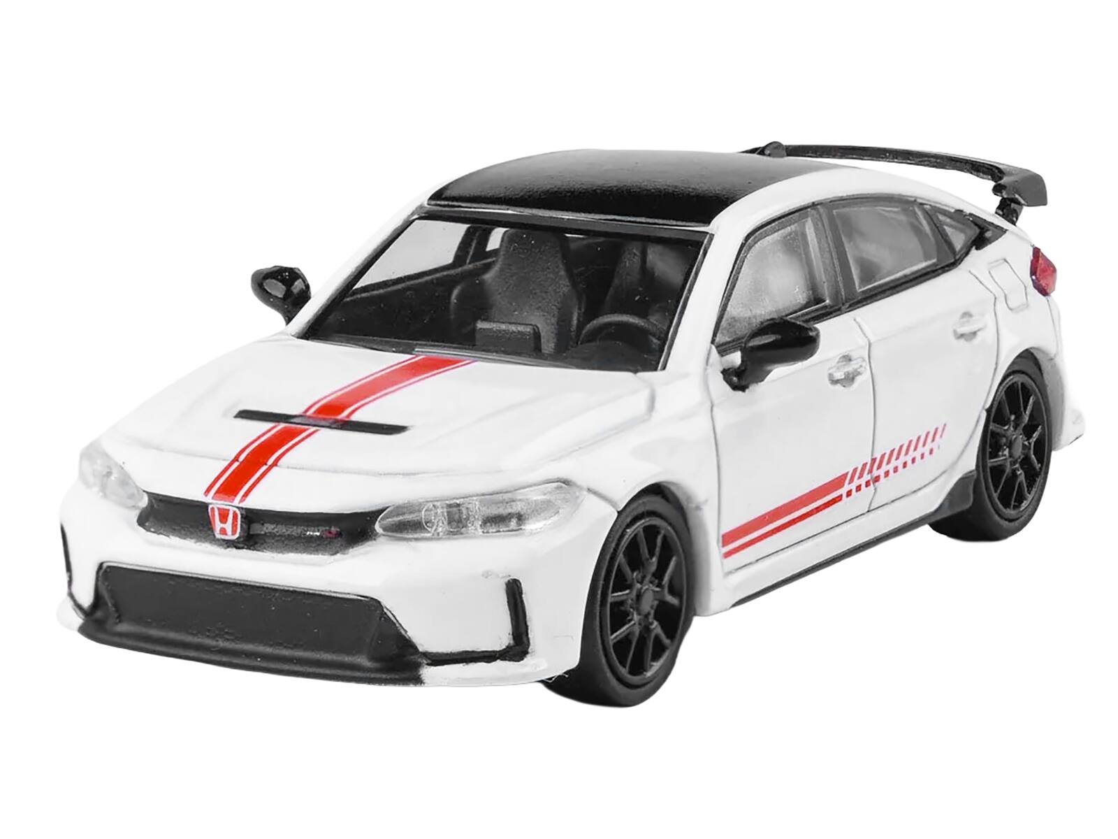 Back. Paragon - 2025 Honda Civic Type R FL5 "Ultimate Edition" White with Red Stripes and Black Top 1/64 Diecast Model Car by Paragon - White.