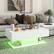 Angle. Costway - LED Coffee Table with 2 Drawers 20-Color Dimmable LED Lights & Remote Control White - White.