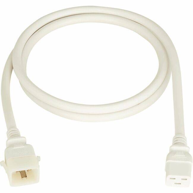 Front. Tripp Lite - PDU Power Cords C19 P-Lock C20 Heavy-Duty 20A 12AWG 6FT White 6PCK - White.