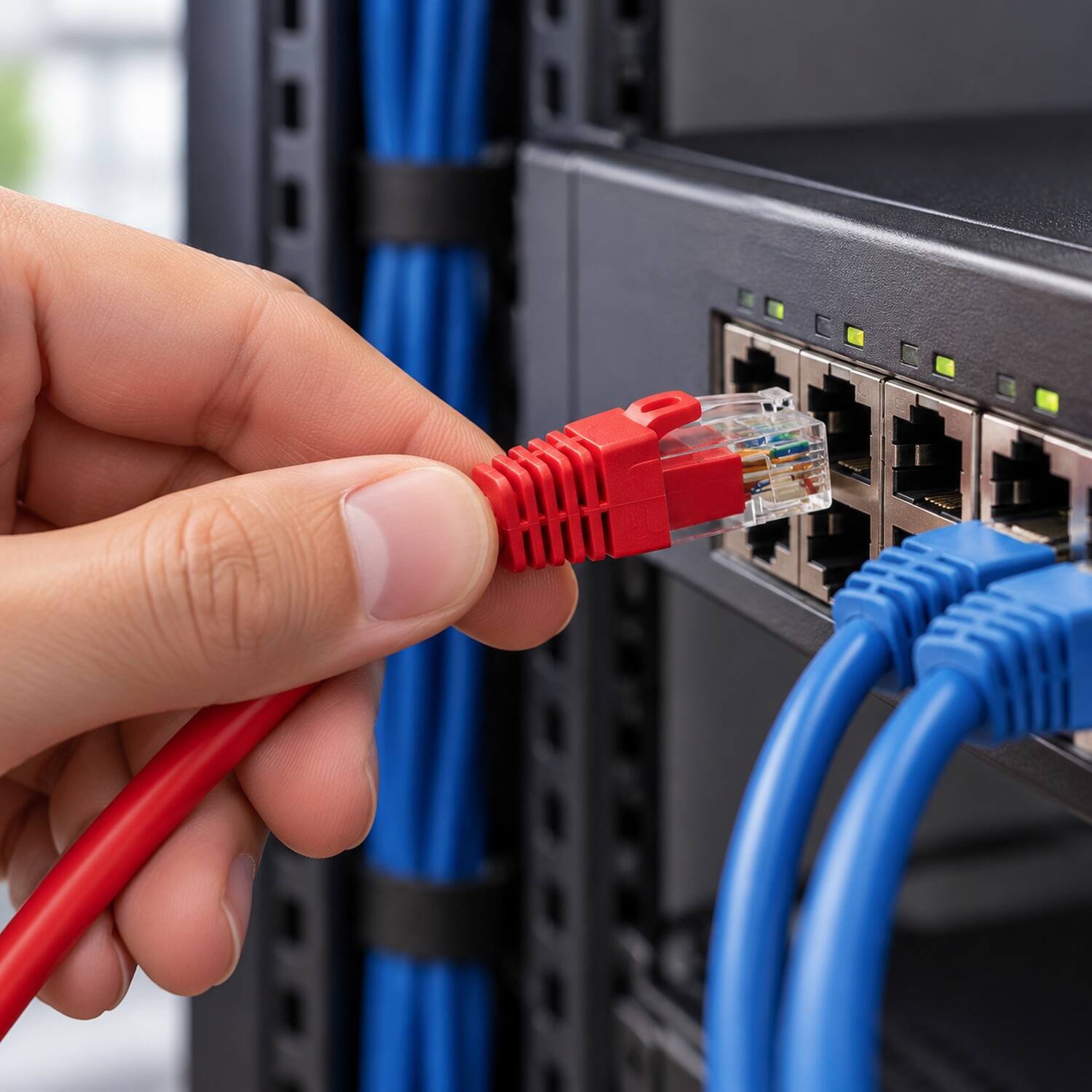 Back. Sanoxy - SANOXY Cables and Adapters; 5ft Cat6a 600 MHz UTP Snagless Ethernet Network Patch Cable, Red - Red.