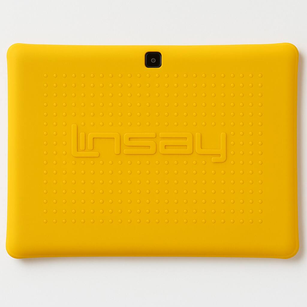 Alt View 4. LINSAY - LINSAY 10.1"Octa Core 128GB Storage Android 15 Tablet with Yellow Kids Defender Case - Yellow.