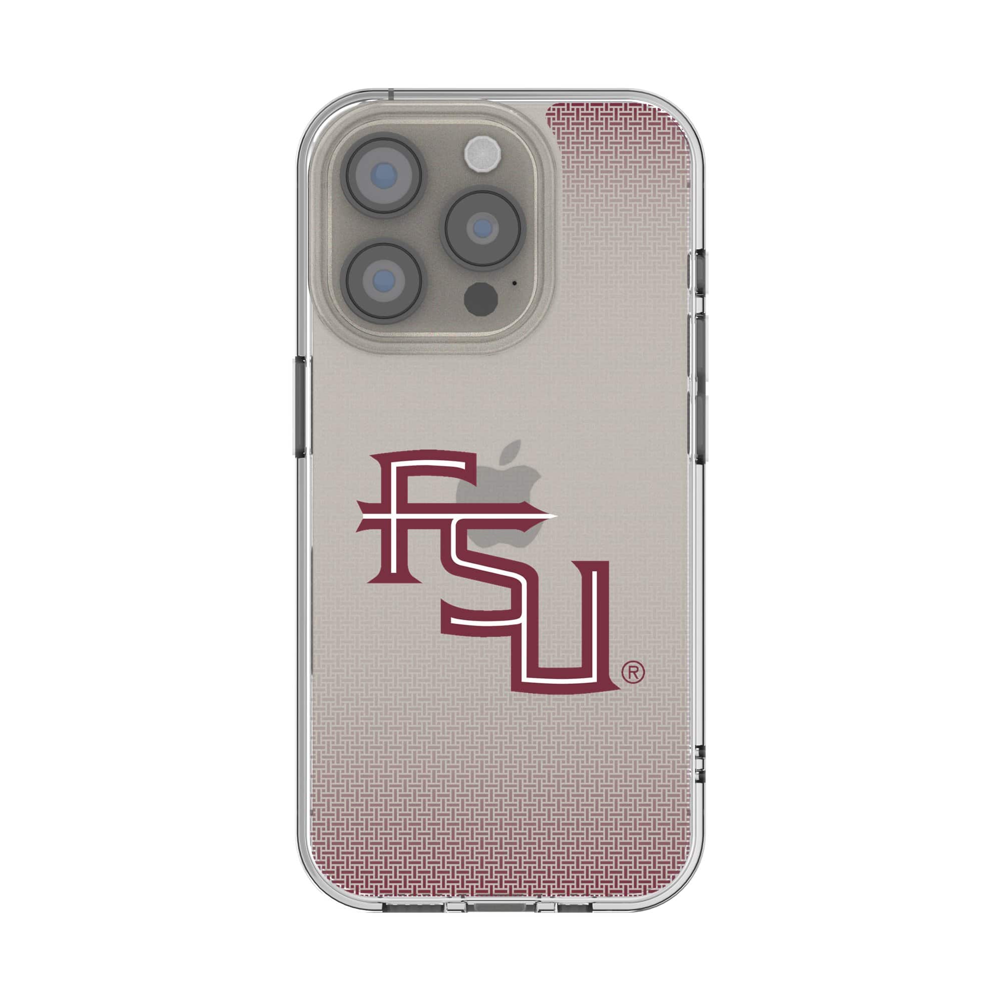 Front. Keyscaper - Florida State Seminoles Linen Logo iPhone Clear Case - 13 mini - Multicolor.