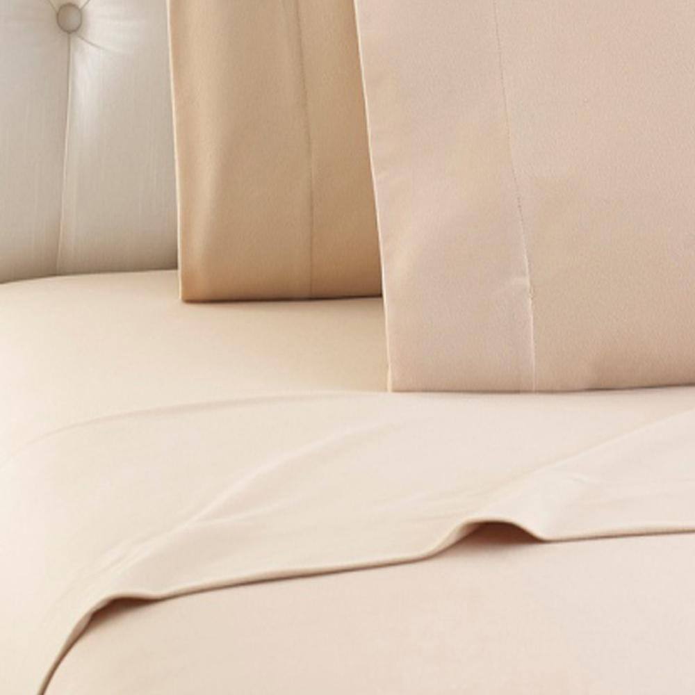 Alt View 1. Shavel Home Products - Shavel Micro Flannel High Quality Sheet Set - Full Flat/Fitted Sheet 86x100/75x54x16" 2-Pillowcase 21x32" - Chino. - Chino.