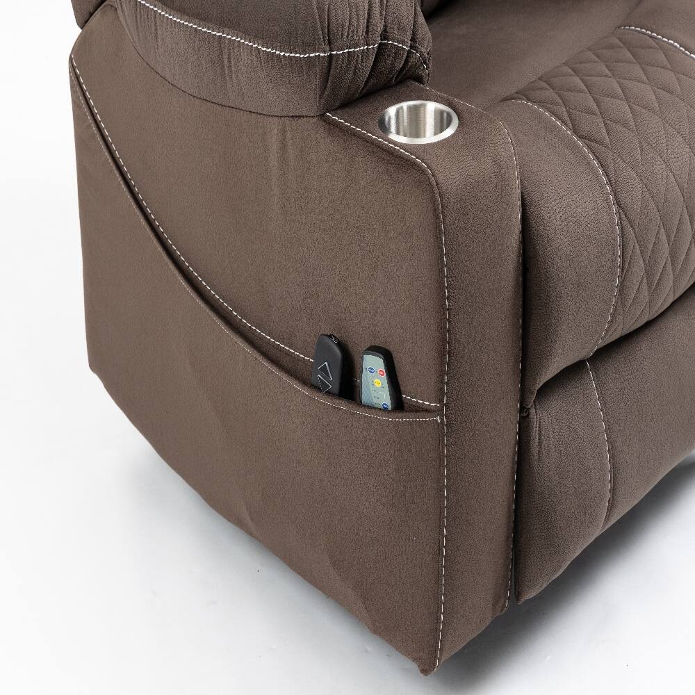 Left. Ropilly - Ropilly power lift recliner for elderly, oversized heavy duty recliner with dual motor - Coffee.