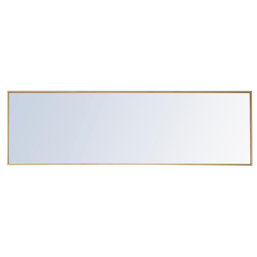 Alt View 5. Elegant Decor - Metal frame Rectangle Mirror 18 inch Brass - Brass.