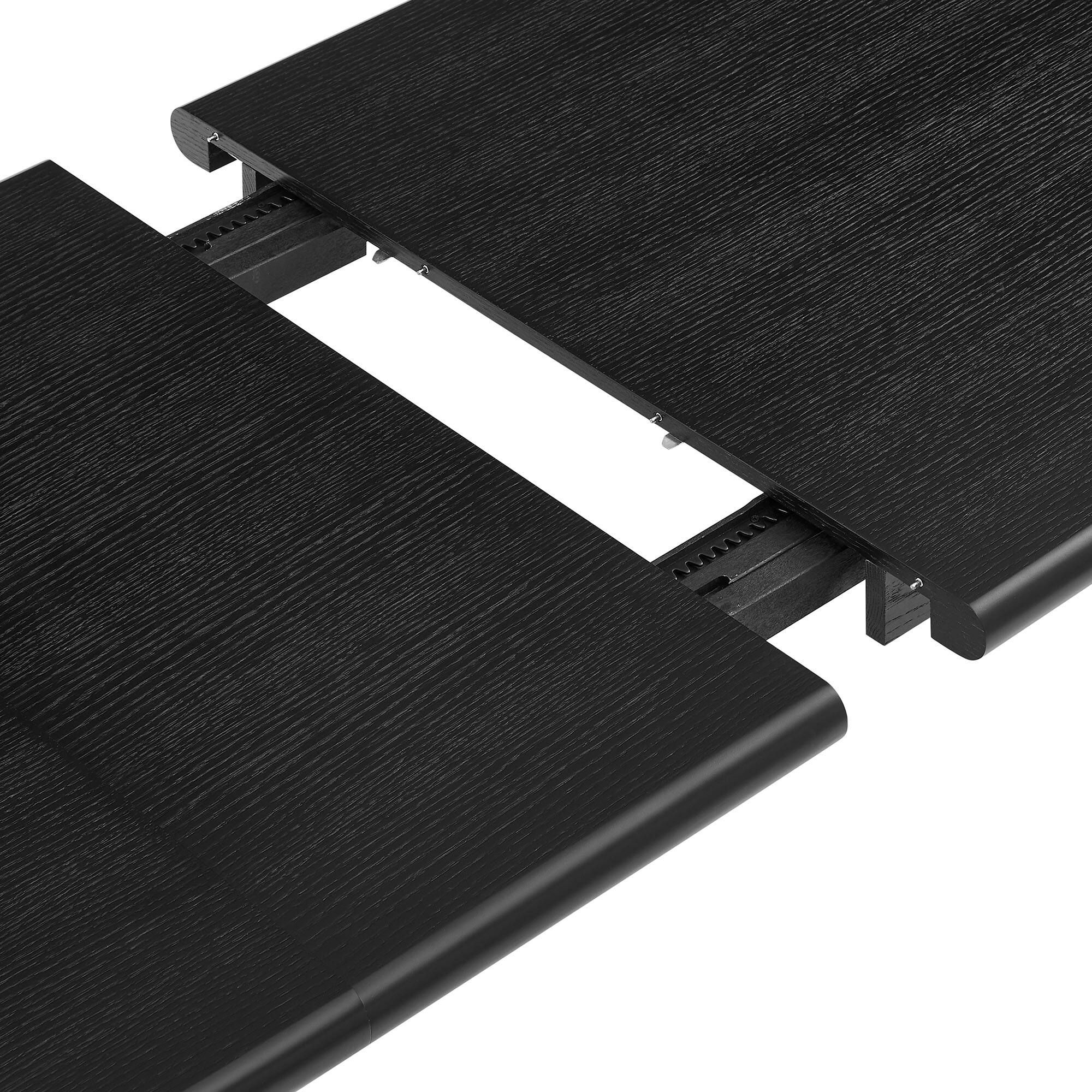 Alt View 3. Modway - Alvia 86"–105" Extendable Rectangular Wood Dining Table by Modway - Black.