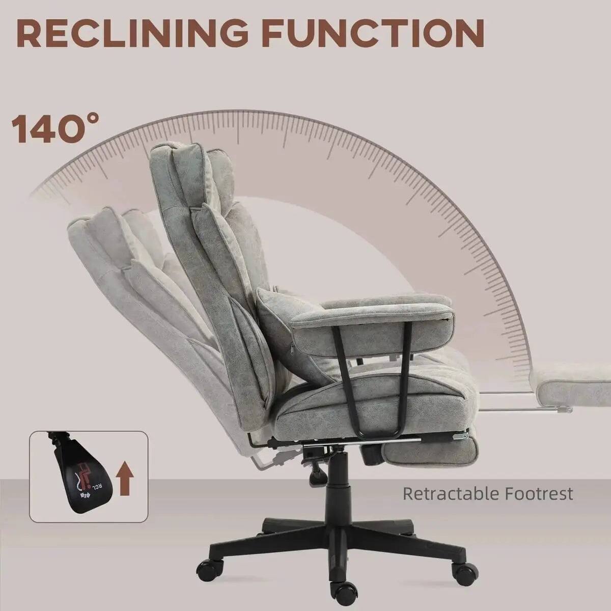 RECLINING FUNCTION  
140°  
Retractable Footrest