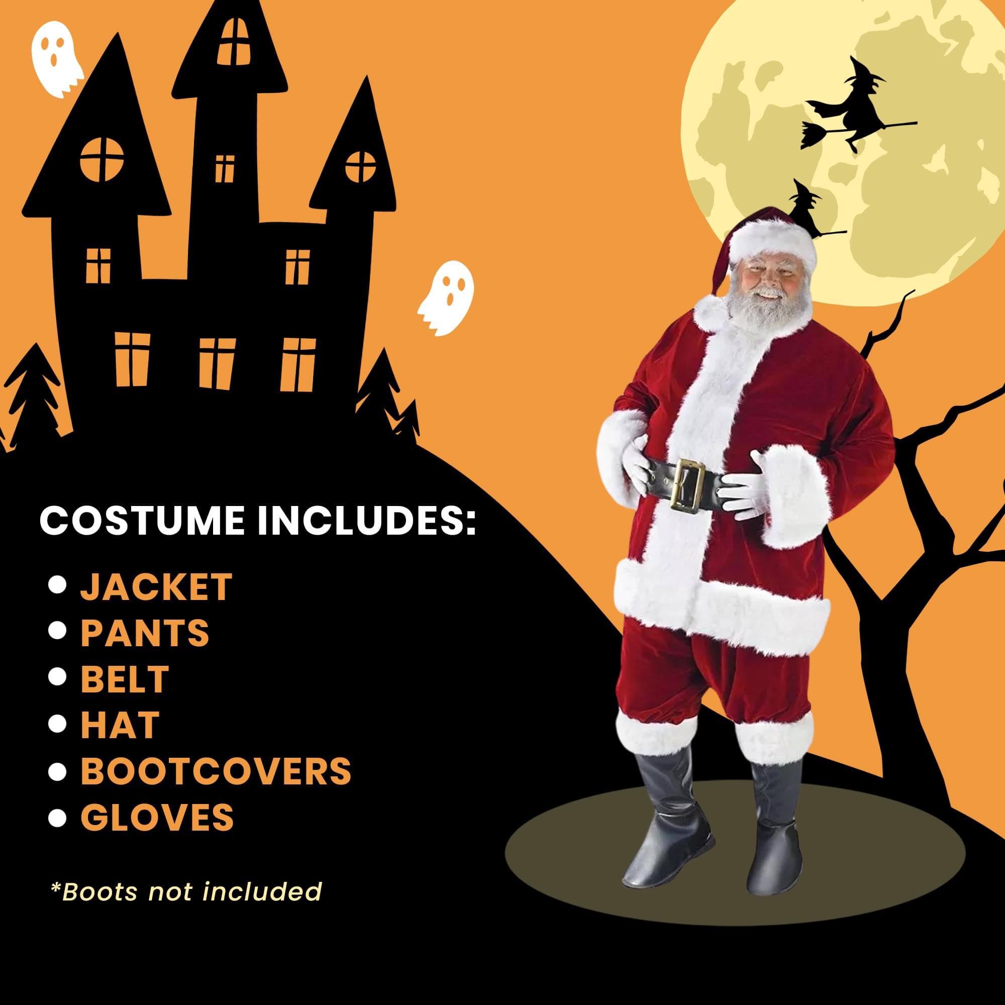 COSTUME INCLUDES:  
- JACKET  
- PANTS  
- BELT  
- HAT  
- BOOTCOVERS  
- GLOVES  

*Boots not included