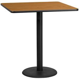 Flash Furniture - Stiles 42'' Square Laminate Table Top with 24'' Round Bar Height Table Base - Natural