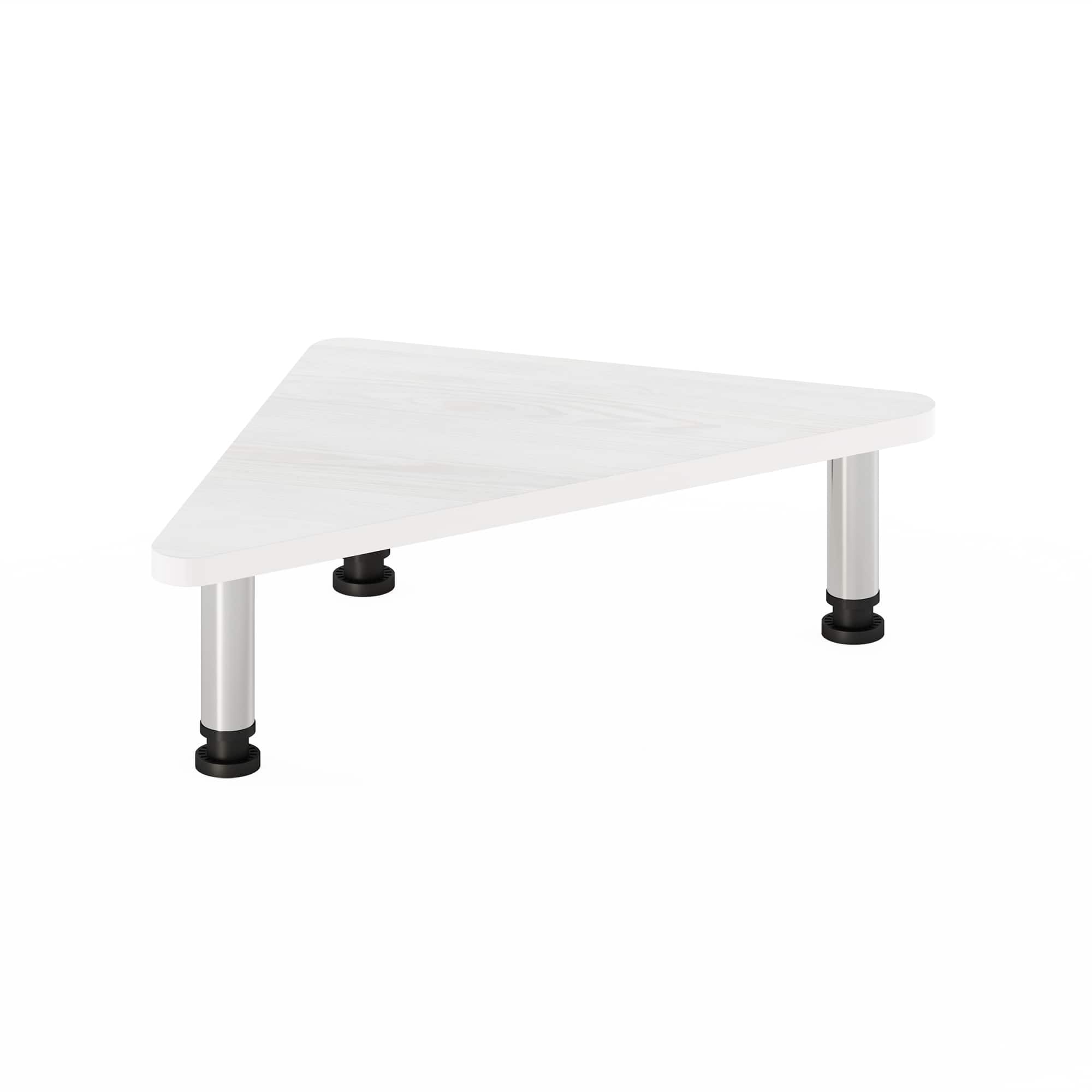 Furinno - Turn-N-Tube Corner Monitor Riser Stand - White Oak/Stainless Steel