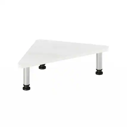 Front. Furinno - Turn-N-Tube Corner Monitor Riser Stand - White Oak/Stainless Steel.