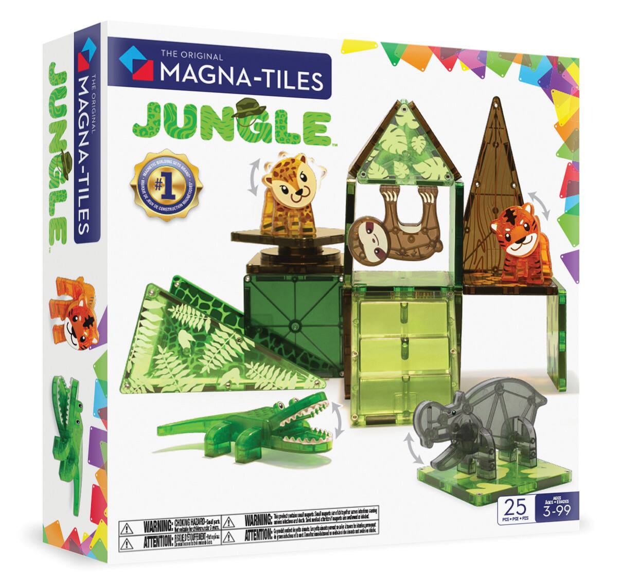 **The Original Magna-Tiles Jungle**

**1st Place Winner of the 2015 Creative Child Magazine's Best Construction Toy Award**

**25 Pieces**

**Ages 3-99**

**Warning: Choking Hazard - Small parts. Not for children under 3 years.**

**Attention: Pequeños objetos. No es adecuado para niños menores de 3 años.**

**Warning: Pequeños objetos. No es adecuado para niños menores de 3 años.**

**Attention: Pequeños objetos. No es adecuado para niños menores de 3 años.**