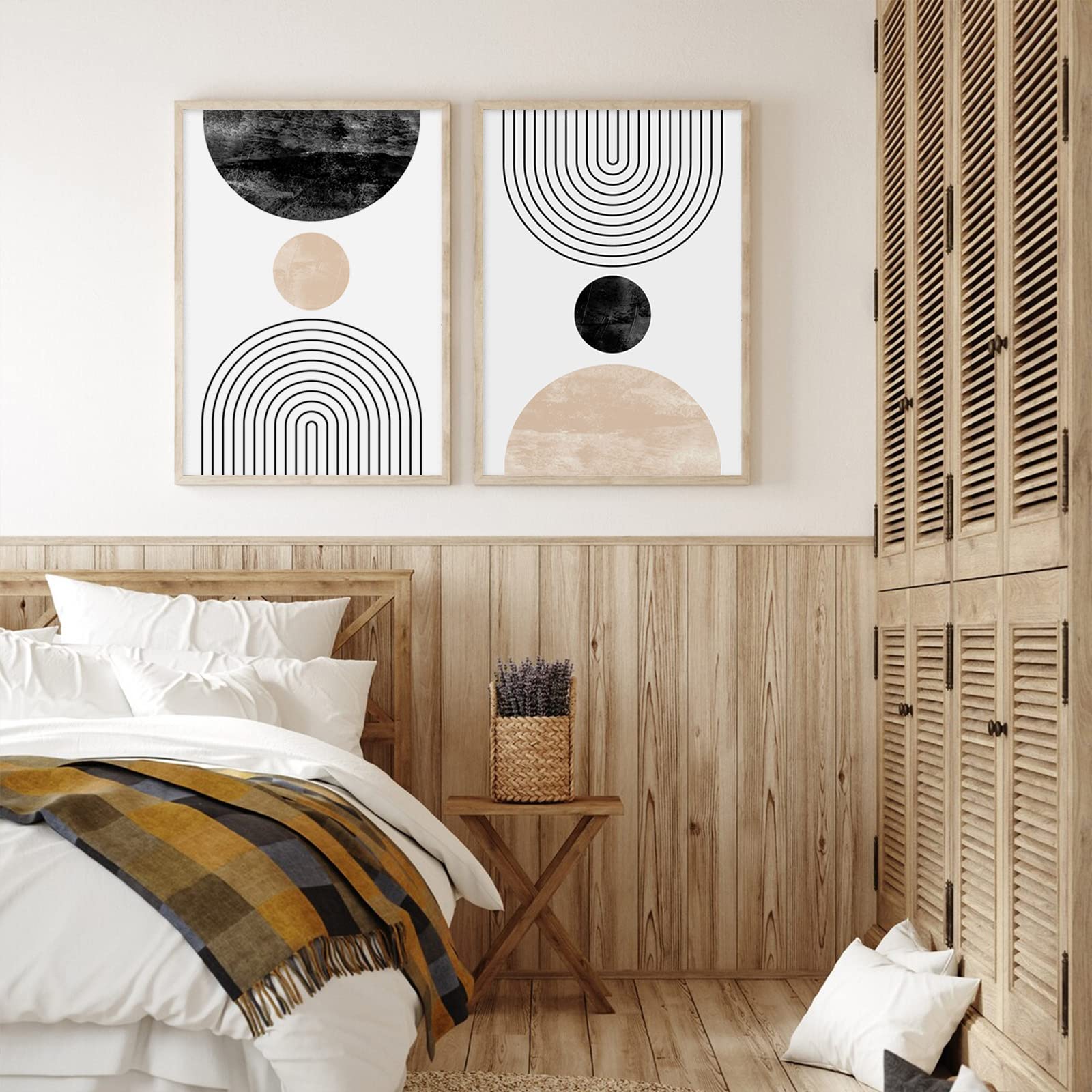 Alt View 3. Hirose Alice - Mid Century Modern Wall Art Prints Neutral Abstract Geometric Wall Art Boho Canvas Prints Mid Century Eoind - Bible Verse Art - Two 12x16 Inch Unframed.