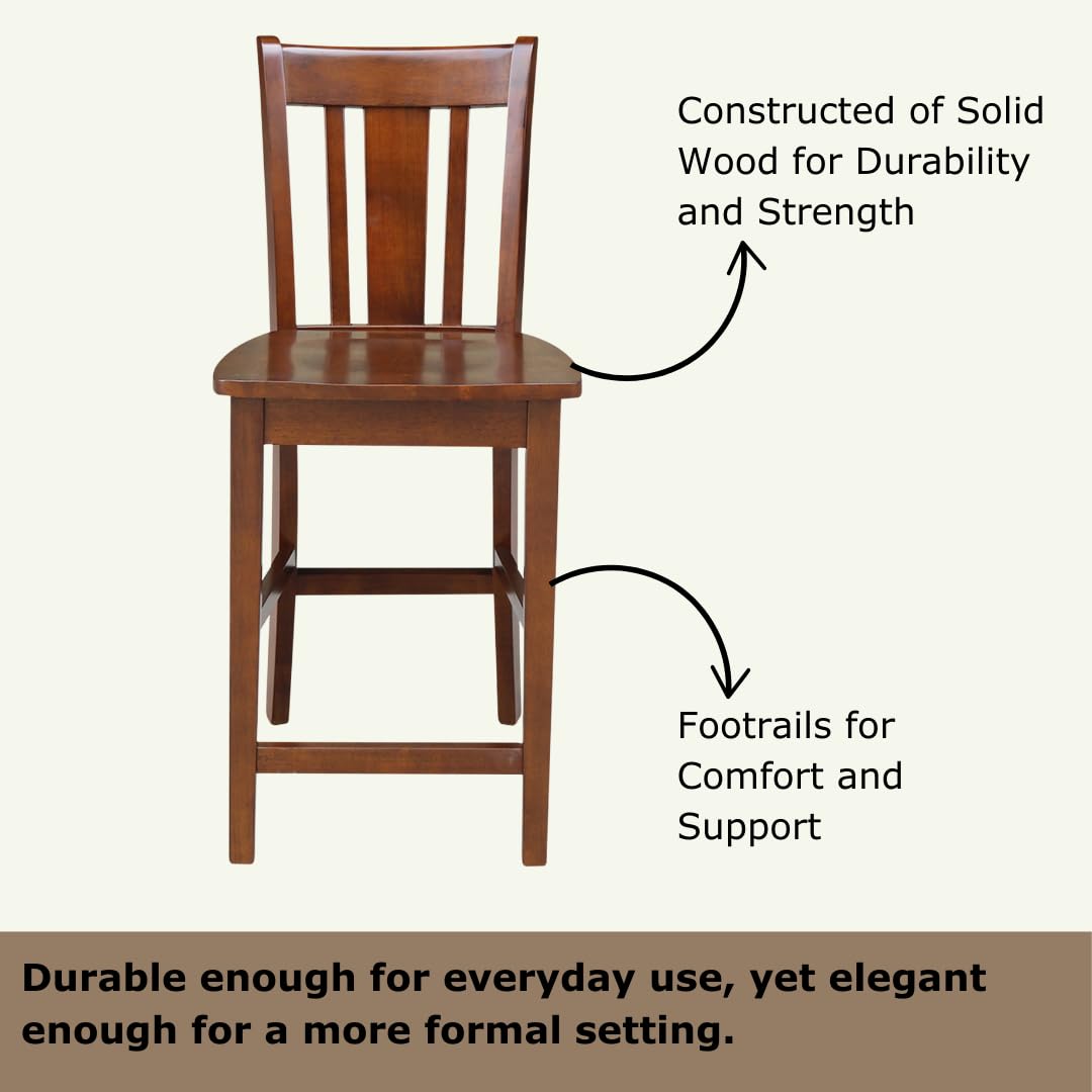 Constructed of Solid Wood for Durability and Strength  
Footrails for Comfort and Support  
Durable enough for everyday use, yet elegant enough for a more formal setting.