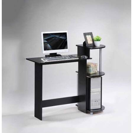 Left. Hivvago - Contemporary Computer Desk in Black Grey Finish - Black.