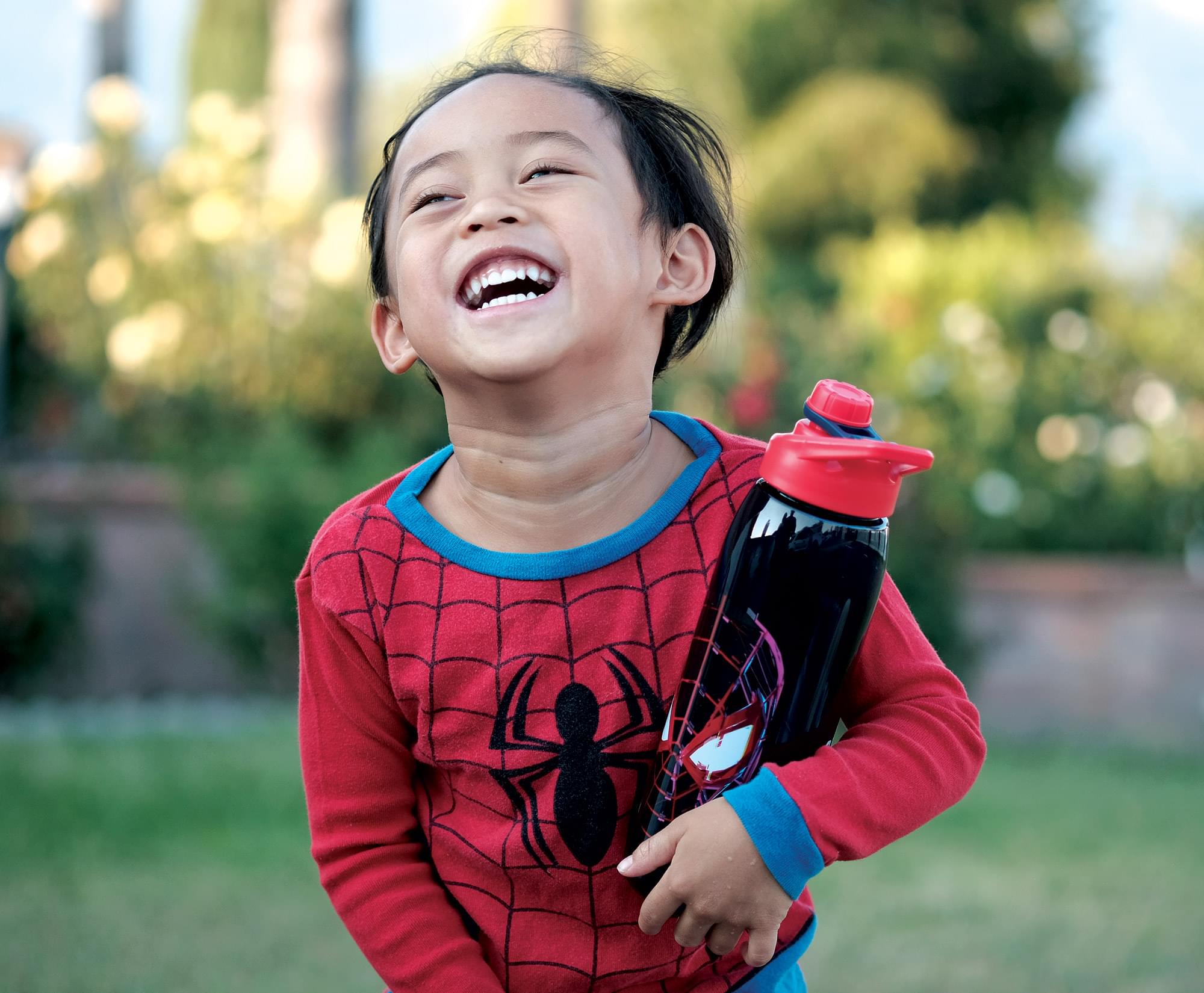 Alt View 3. Marvel - Marvel Spider-Man Miles Morales Plastic Water Bottle | Holds 28 Ounces - Blue.