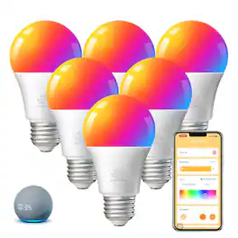 DAYBETTER - 60-Watt Equivalent A19 Smart LED Light Bulb, RGB+CCT Dimmable WiFi Bluetooth Works with Alexa & Google Home