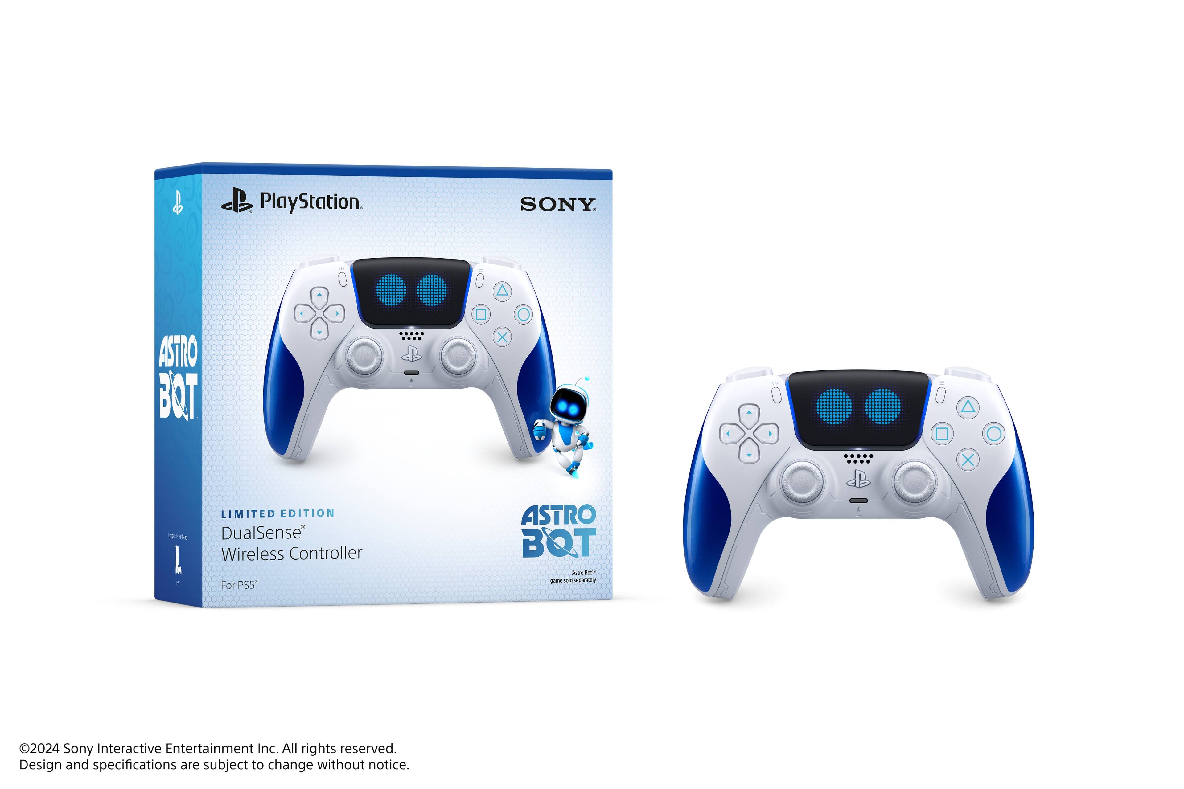 PlayStation. SONY. ASTRO BOT X X - L 1 LIMITED EDITION DualSense Wireless Controller For PS5 ASTRO BOT Ad for st - separatists 2024 Sony Interactive Entertainment Inc. All rights reserved. Design and specifications are subject to change without notice.