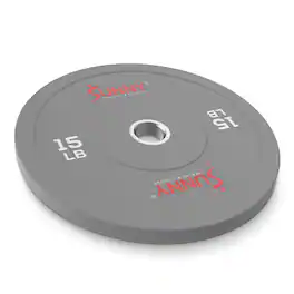 Sunny Health & Fitness - Elite 2-inch Rubber Olympic Weight Plates 15-Pound (Pair) - Gray