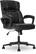 Front. Serta - Hannah Upholstered Executive Office Chair with Headrest Pillow - Smooth Bonded Leather - Black.