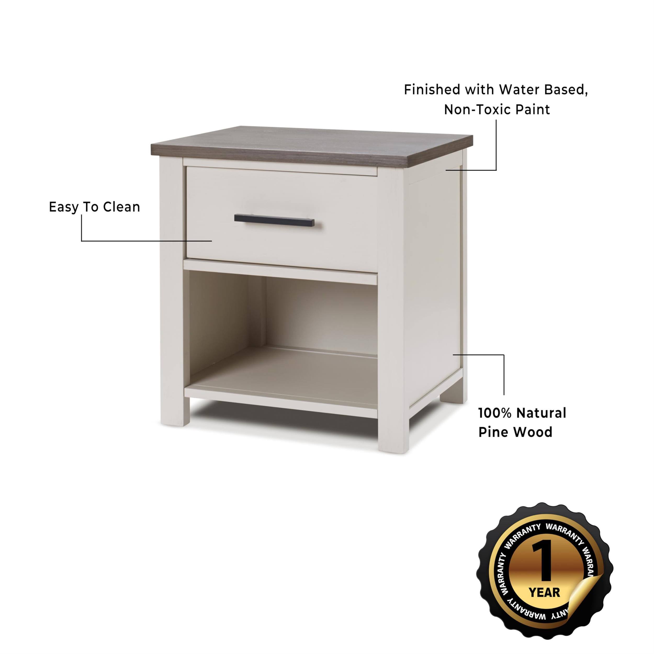 Finished with Water Based, Non-Toxic Paint  
Easy To Clean  
100% Natural Pine Wood  
WARRANTY 1 YEAR