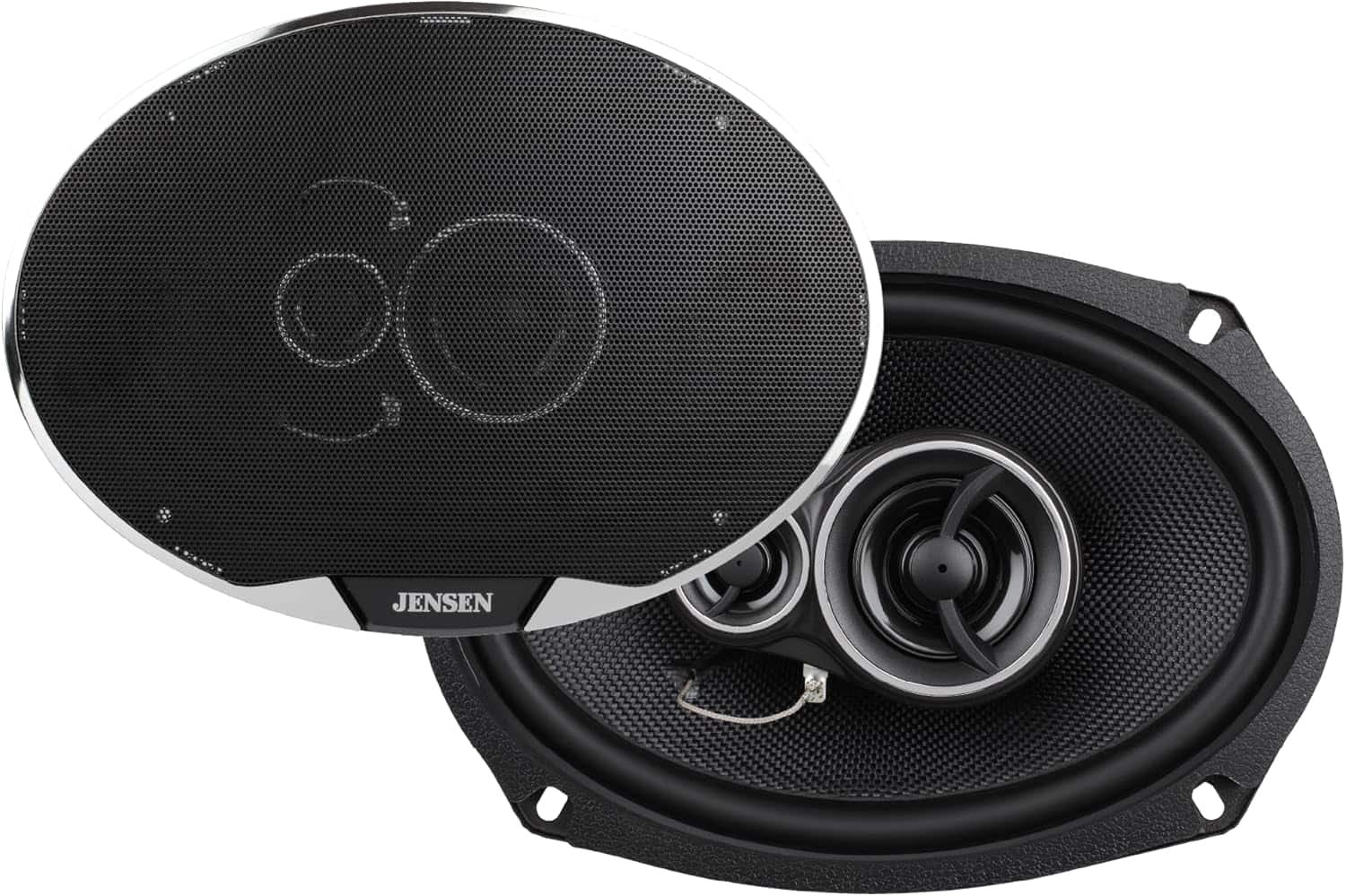 Jensen - APEX Power Series 6x9 3-Way Premium Aramid Fiber Car Speakers (Pair) | 375 Watts Peak Power (100W RMS) per Speaker - Black