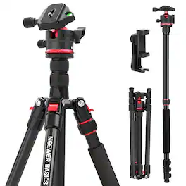 Neewer - 72" Compact Travel Tripod & Monopod - Arca Ball Head with Phone Holder for DSLR & iPhone (13.2lb) - Black