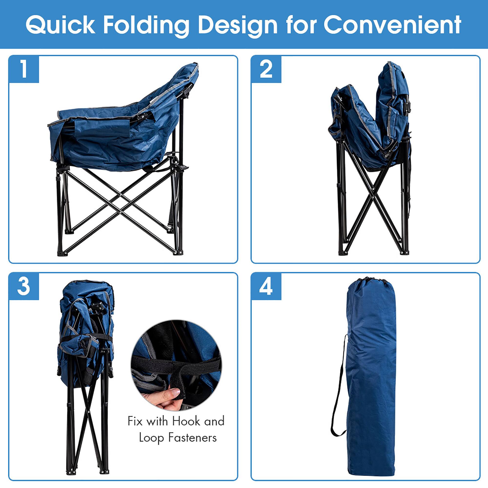 Quick Folding Design for Convenient: 1. Fix with Hook and Loop Fasteners 2. 3. 4.