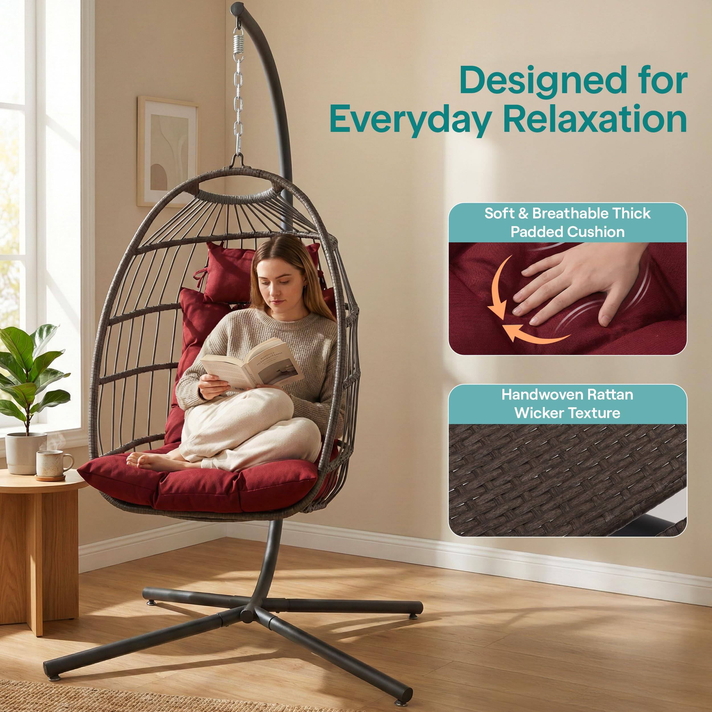 Designed for Everyday Relaxation

Soft & Breathable Thick Padded Cushion

Handwoven Rattan Wicker Texture