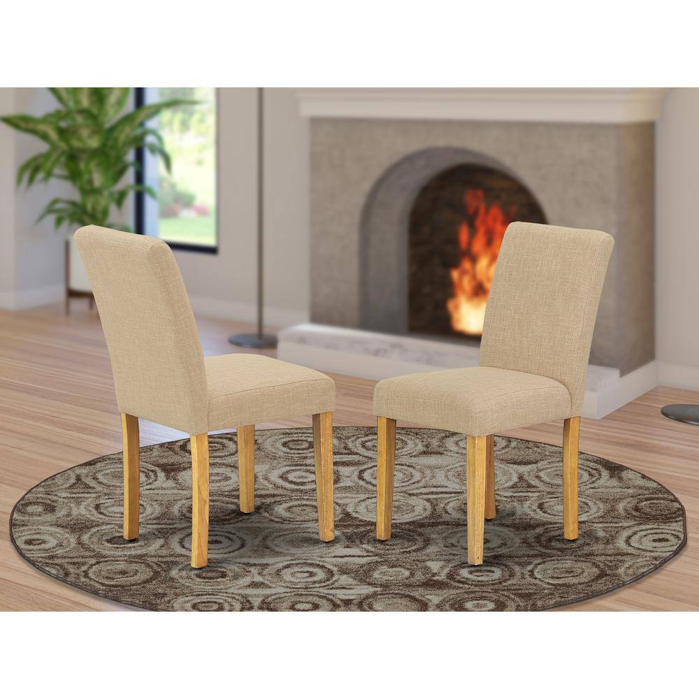 Angle. East West Furniture - Dining Chair Oak - Brown.