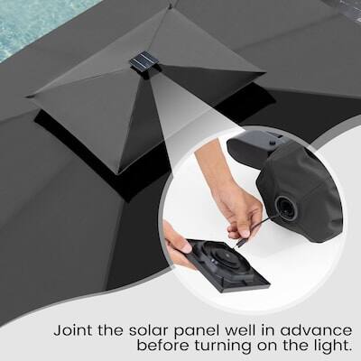 Join the solar panel well in advance before turning on the light.