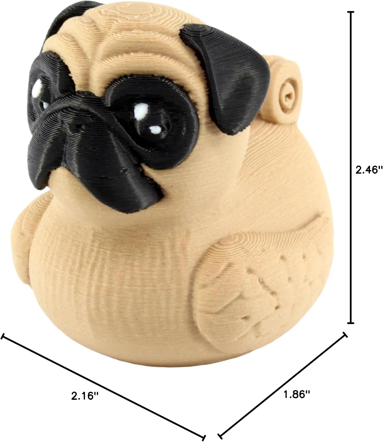 JuzToys Pug Duck Figurine – Duck for 4x4 Ducking, Fun Car Dashboard ...