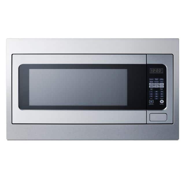 Summit Appliance - 30" Wide Built-In Microwave (Trim Kit Included) - Silver and Black