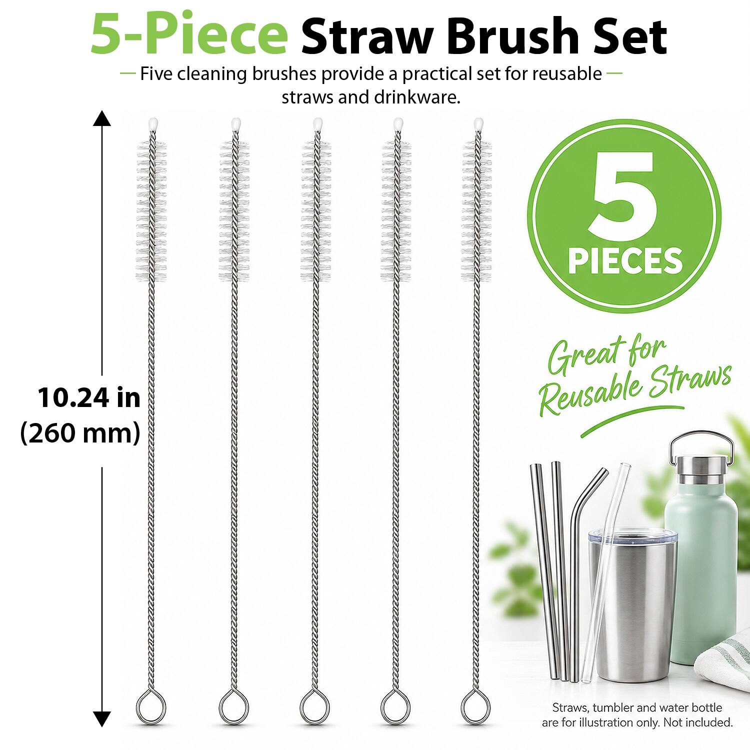 Garnen 5x Straw Cleaner Brush 10