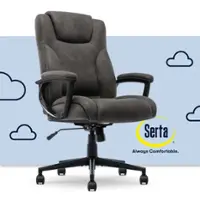 Serta - Comfort Eco Ergonomic Executive Smooth Velvet Office Chair - Brown - Front_Zoom