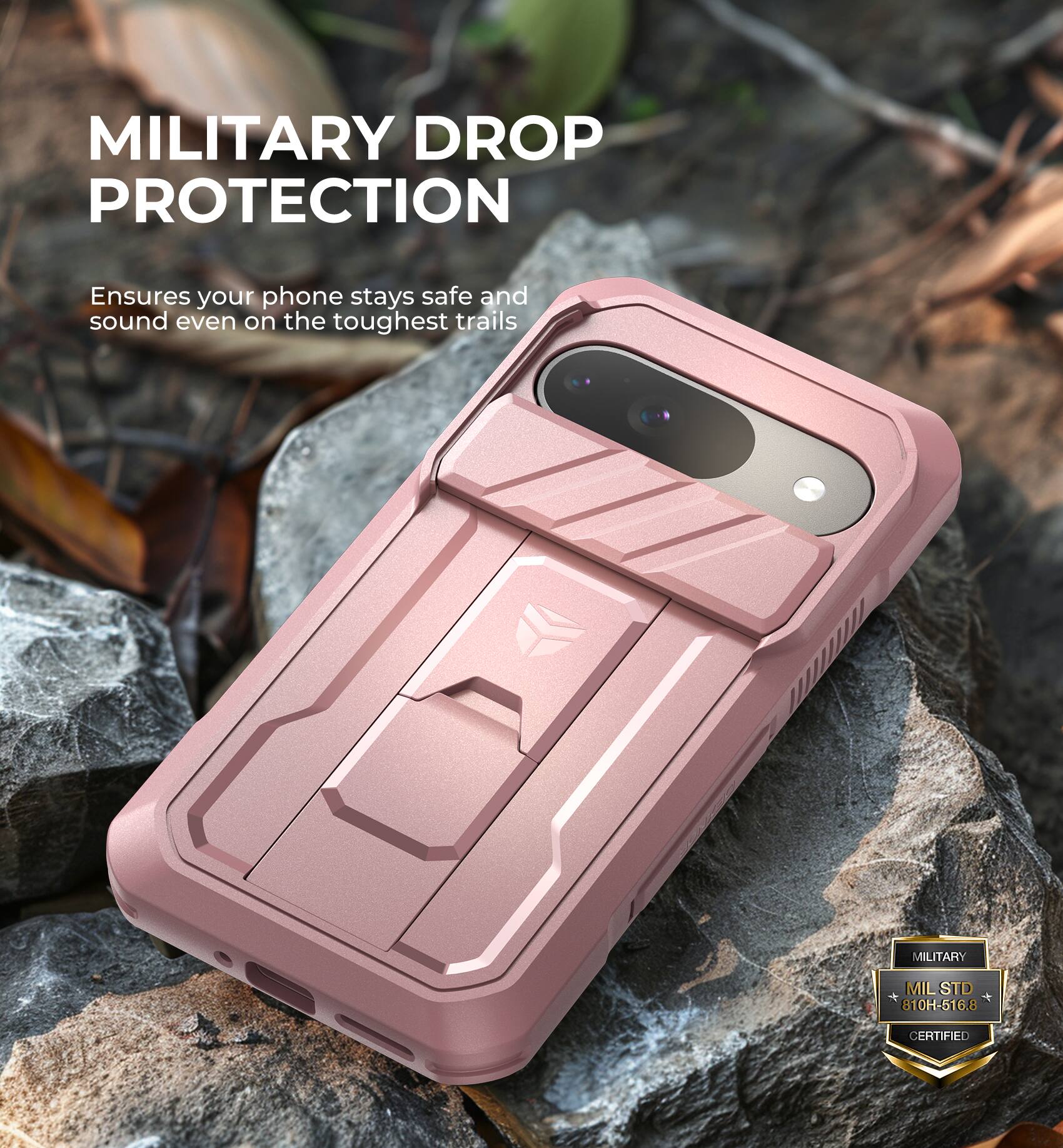 MILITARY DROP PROTECTION
Ensures your phone stays safe and sound even on the toughest trails
MILITARY MIL STD 810H-516.8 CERTIFIED