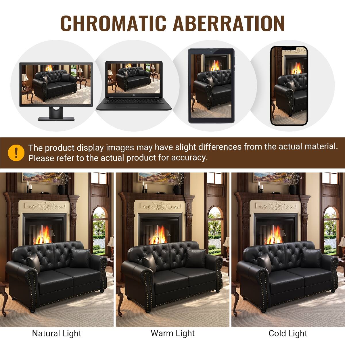CHROMATIC ABERRATION

The product display images may have slight differences from the actual material. Please refer to the actual product for accuracy.

Natural Light
Warm Light
Cold Light