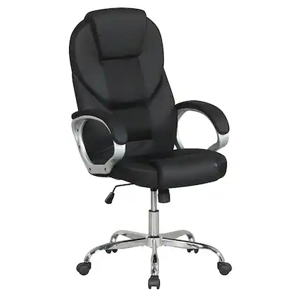 Front. Costway - Costway Ergonomic Mesh Executive Chair with Padded Armrests & Rocking Backrest, Wheels - Black.