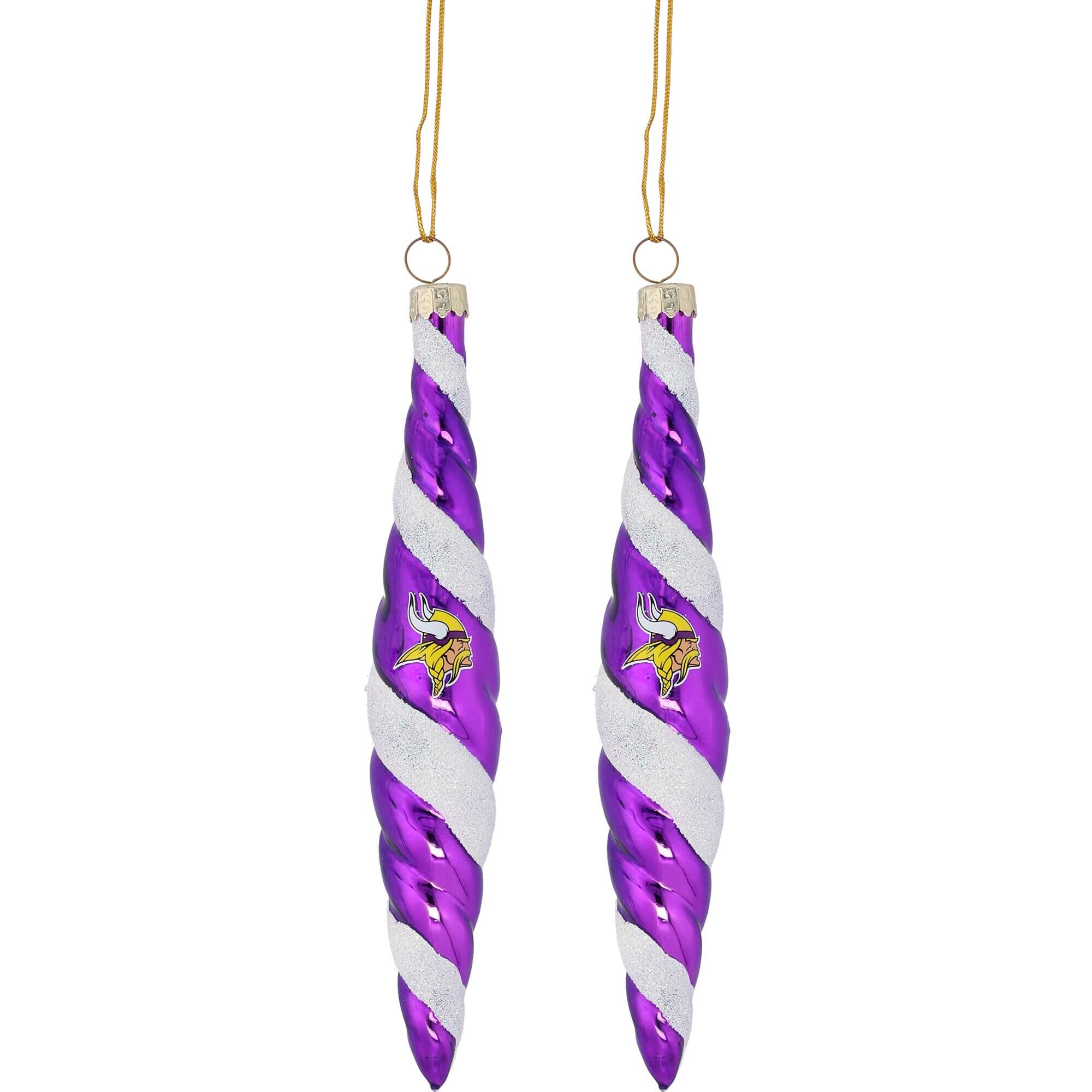 The Memory Company - Minnesota Vikings Two-Pack Swirl Blown Glass Ornament Set - Multicolor
