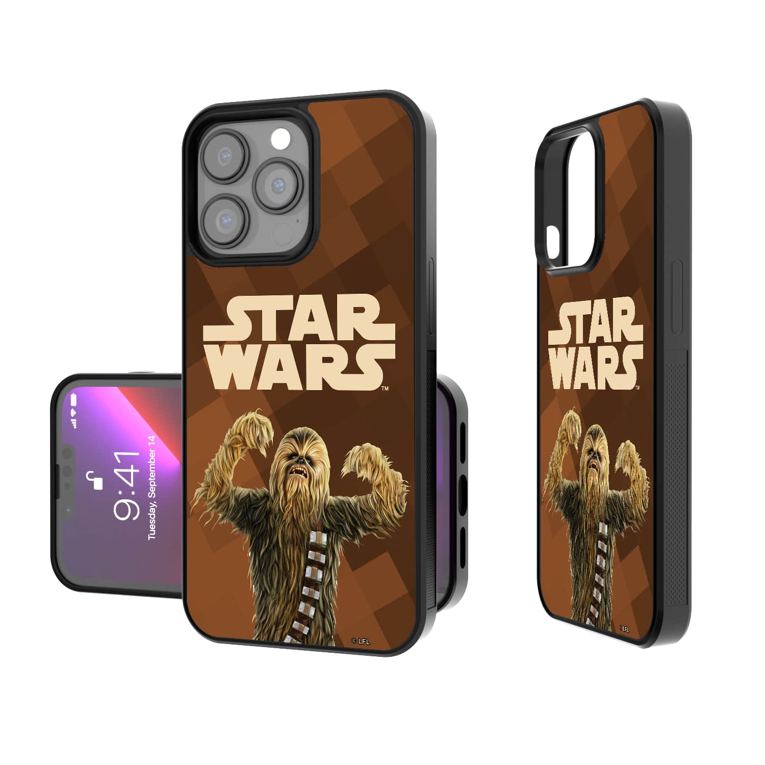 Keyscaper - Star Wars Chewbacca Color Block Bump Phone Case - Apple iPhone 14 Pro Max - Multicolor