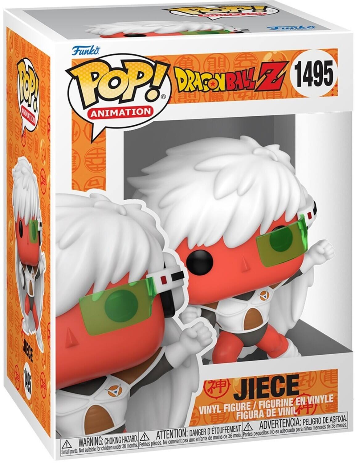 The corrected text is:

"POP! ANIMATION DRAGON BALL Z 1495 JIECE FIGURINE EN VINYLE VINYL FIGURE / FIGURA DE VINIL PELIGRO DE ASFIXIA D'ETOUFFEMENT. ADVERTENCIA: para niños menores de 36 meses. DANGER: pequenas partes. No es adecuado HAZARD. ATTENTION: enfants de moins de 36 mois. Petites pièces. Not suitable for children under 36 months, Small parts."